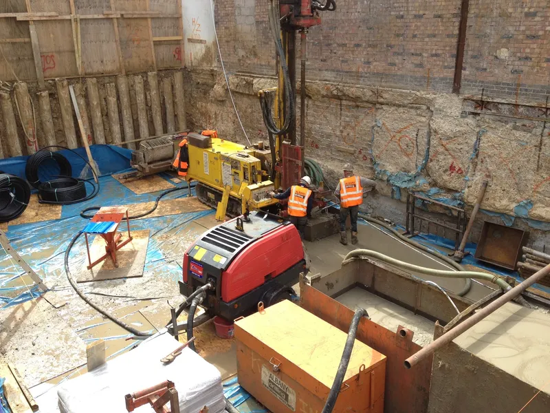 A site in London where the GSI team are drilling several geothermal boreholes for heat pumps